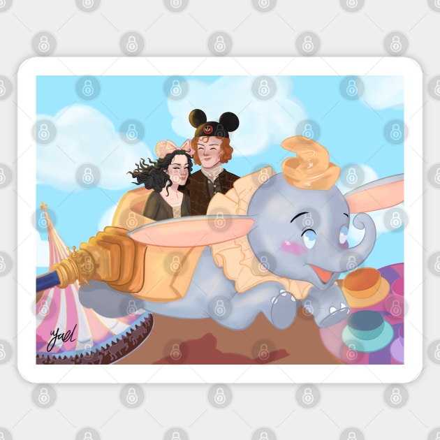 Jamie and Claire having fun at Fantasy land Sticker by YaelsColors